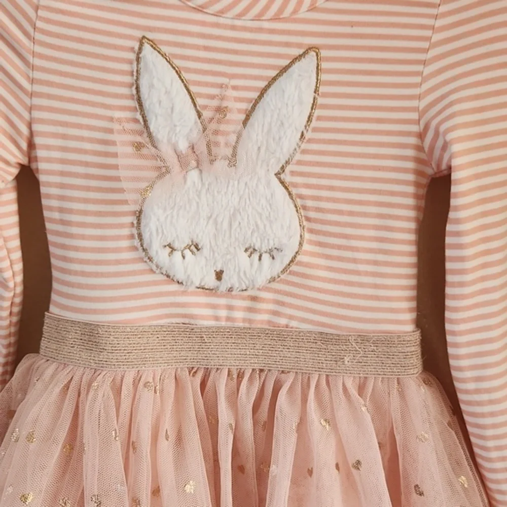 BTween Girls Tutu Dress with Plush Embroidered Bunny‎